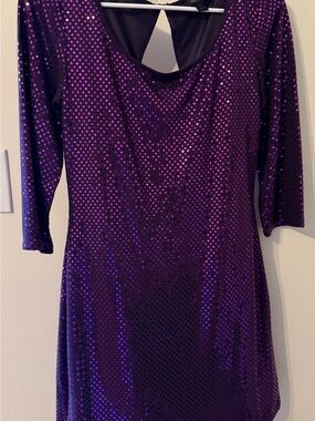 Express Purple Sequin Mini Dress